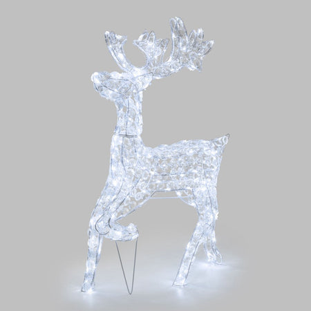 Renna natale luminosa cristalli 200 led da esterno galoppante Decorazione natalizia h 85 cm