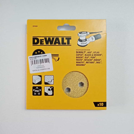 DeWalt 10pz da 125mm disco abrasivo per levigatrice con velcro