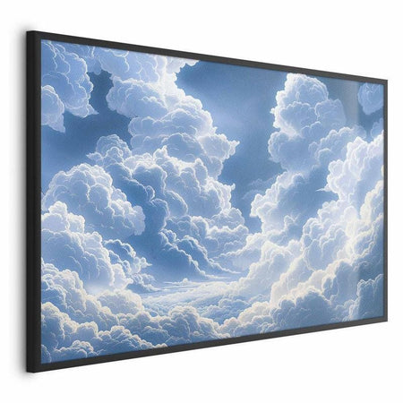 Poster - Blue Sky Breaking Through White, Fluffy Clouds