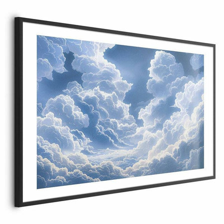 Poster - Blue Sky Breaking Through White, Fluffy Clouds
