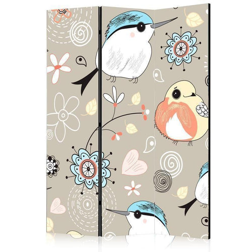 Paravento Natural pattern with birds [divisori da interno]