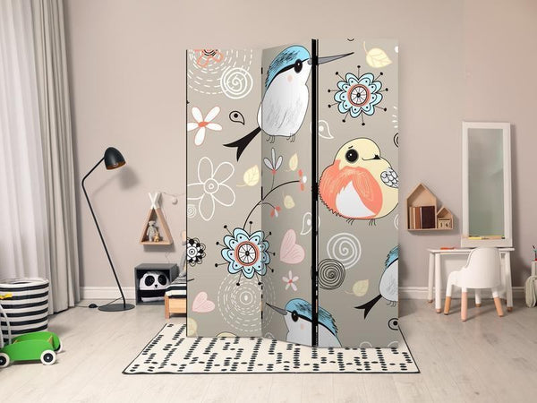 Paravento Natural pattern with birds [divisori da interno]