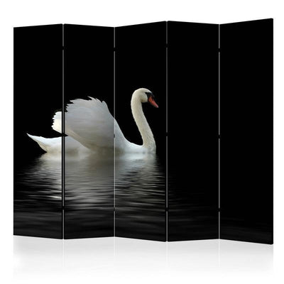 Paravento swan (black and white) II [Room Dividers]