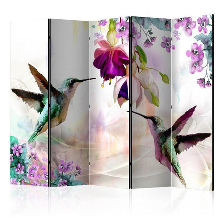 Paravento Hummingbirds and Flowers II [divisori da interno]