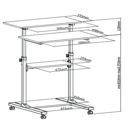 ROLINE PC-STANDING WORKSTATION, NERO/GRIGIO