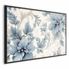 Poster - Turquoise Ornamental Retro Flowers