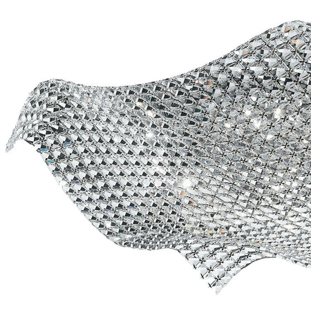 Plafoniera Cristalli K9 Incastonati Lampada Onda Moderna Interno G9