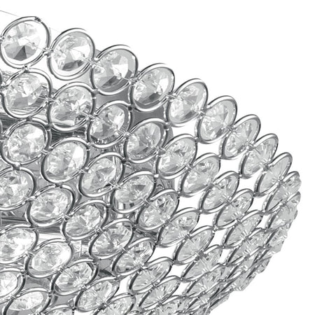 Plafoniera Elegante Cristalli K9 Metallo Cromo Lampada Tonda Interno G9