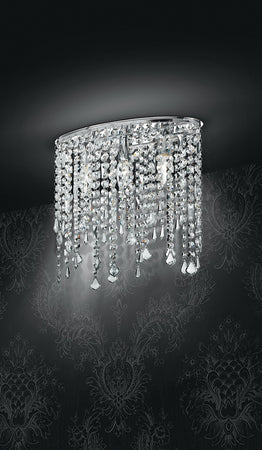 Plafoniera Ovale Pendenti Cristalli K9 Lampada Interno Soffitto Classica E14