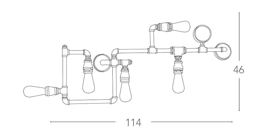 Plafoniera Metallo Invecchiao Rustica Soffito Parete E27