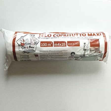 Telo copritutto maxi 4x25mt da imbianchino per proteggere da oli pittura polvere