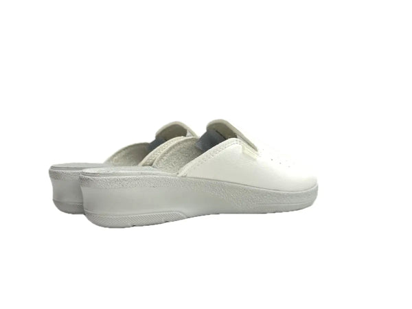 INBLU Ciabatta chiusa con elastici donna bianca