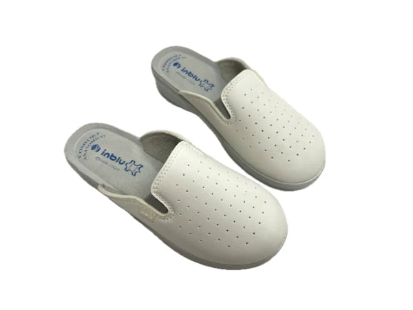 INBLU Ciabatta chiusa con elastici donna bianca