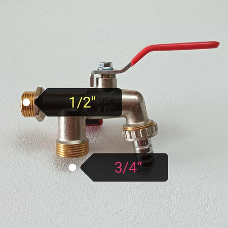 Rubinetto sfera da giardino 1/2" doppio con portagomma