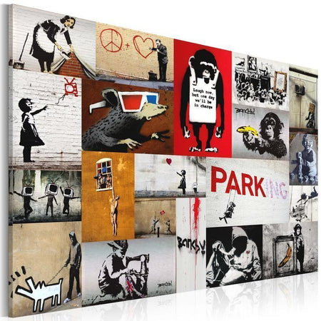 Quadro Banksy collage