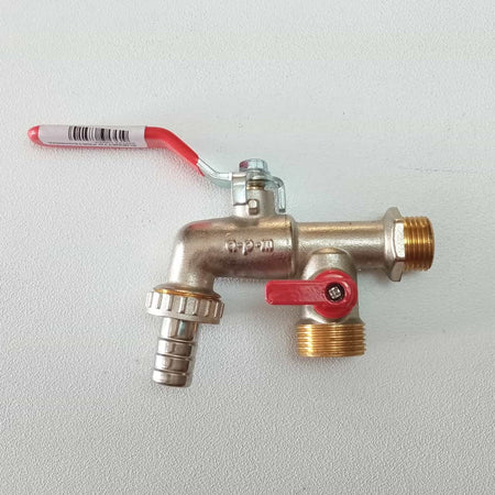 Rubinetto sfera da giardino 1/2" doppio con portagomma