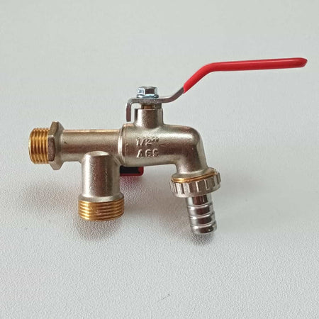 Rubinetto sfera da giardino 1/2" doppio con portagomma