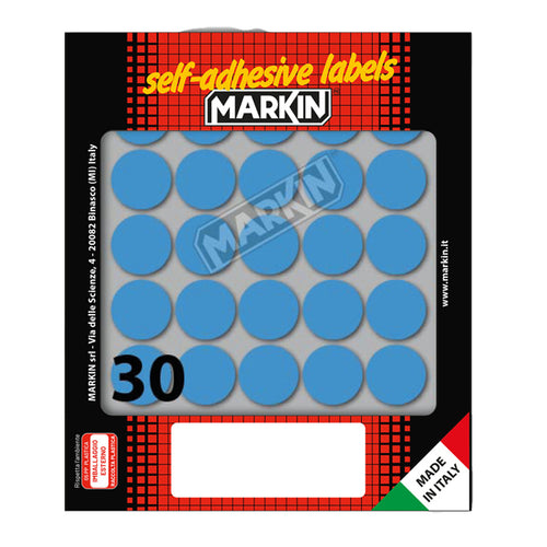 Etichetta Adesiva Blu Tonda D22Mm (10Fogli X 30Etichette Markin