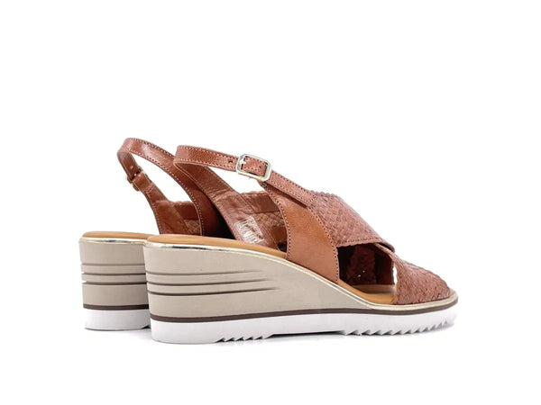 DONNA SOFT Sandali donna incrociati treccia cuoio