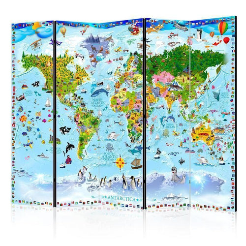 Paravento World Map for Kids II [divisori da interno]