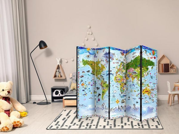 Paravento World Map for Kids II [divisori da interno]