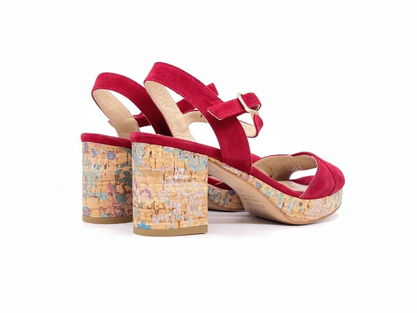 MOT-CLE' BY DONNA SOFT Sandali camoscio rosso cardinale