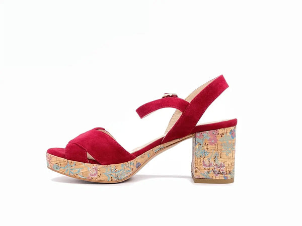 MOT-CLE' BY DONNA SOFT Sandali camoscio rosso cardinale