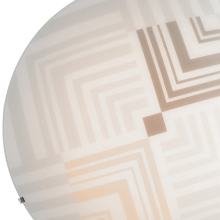 Plafoniera Moderna Vetro Bianco Decoro Frecce Soffitto Parete E27