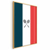 Poster - French Flags and Black Badminton Rackets