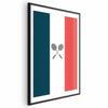Poster - French Flags and Black Badminton Rackets