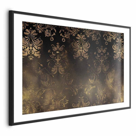 Poster - Dark Baroque Patterns with Golden Accents