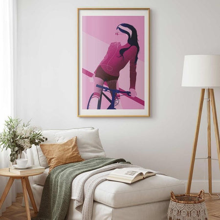 Poster - Woman on a Bicycle