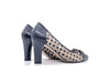 DONNA SOFT Slingback donna in pelle traforata beige e nera 5677