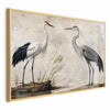 Poster - Birds from an Old Engraving - vintage-style illustration of a heron and a crane