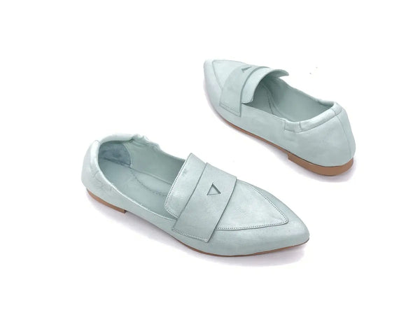 JACKAL Mocassino a punta donna in pelle acquamarina