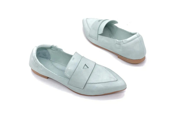 JACKAL Mocassino a puòa donna in pelle acquamarina