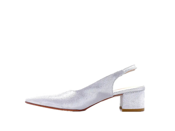 ELLEN Slingback basso donna in pelle Iron Argento