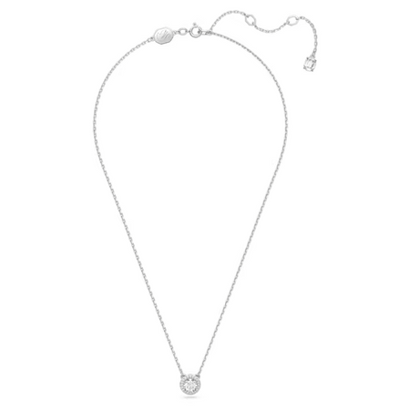 Swarovski Collana con Pendente Una Angelic Taglio tondo, Pavé, Bianco, Placcato rodio