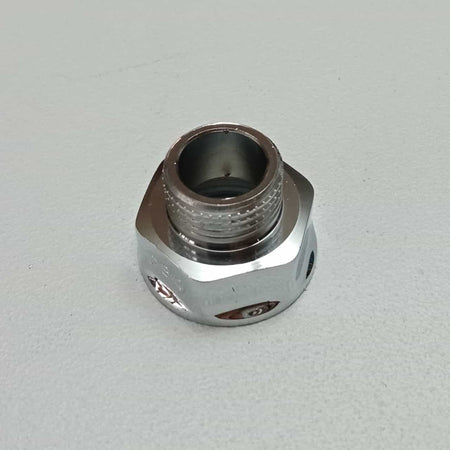 Prolunga ridotta F 3/4'' x M 1/2'' sede piana in ottone cromato