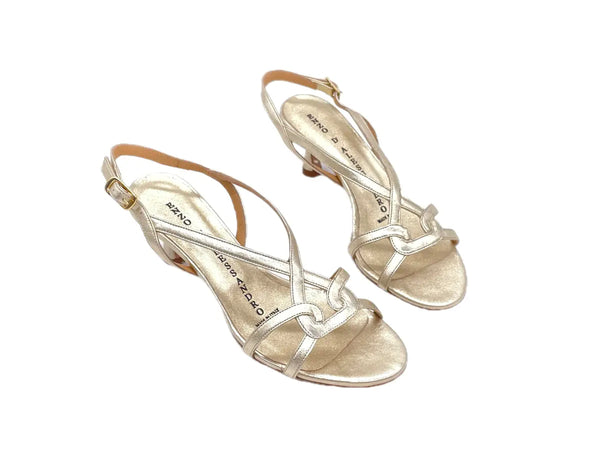 ENZO D'ALESSANDRO sandalo donna SR840 berg wash platino tacco 50