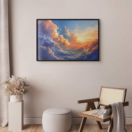 Poster - Sunset Over a Cloudy Sea: A Wonderful Symphony of Colors