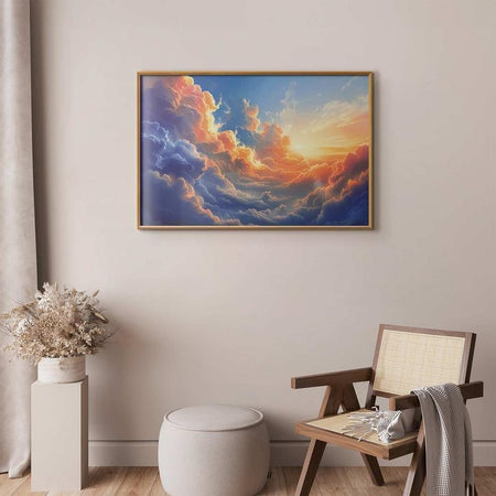 Poster - Sunset Over a Cloudy Sea: A Wonderful Symphony of Colors