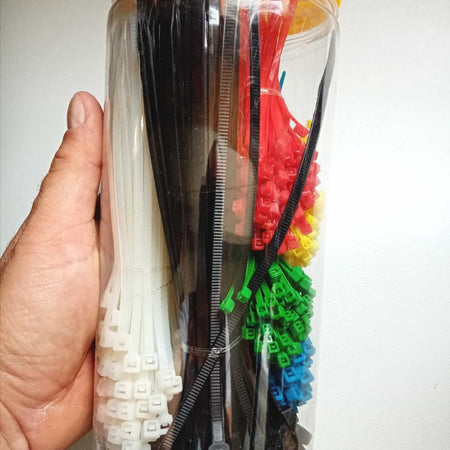 Ribimex fascette da elettricista colorate - 650pz in barattolo