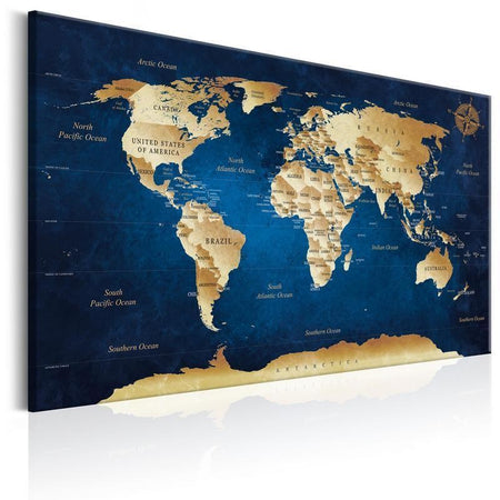 Quadro World Map The Dark Blue Depths
