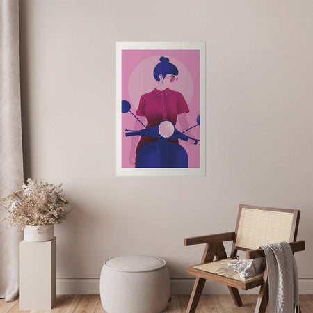 Poster - Woman on a Scooter
