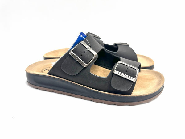 FLY FLOT Ciabatte uomo due fibbie Alvignano Nero