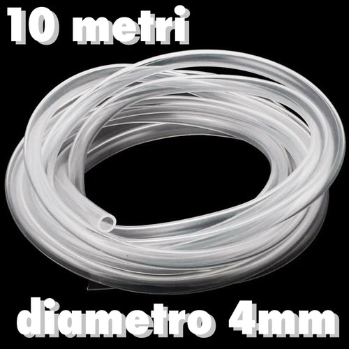 Tubo Acrilico 4mmx10mt Flessibile Aereatori Acqua Acquario Pompa Filtro Liquidi