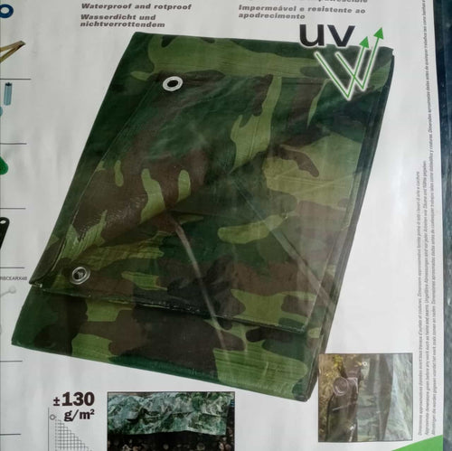 Ribimex telone protettivo mimetico occhiellato - 3,6x5mt