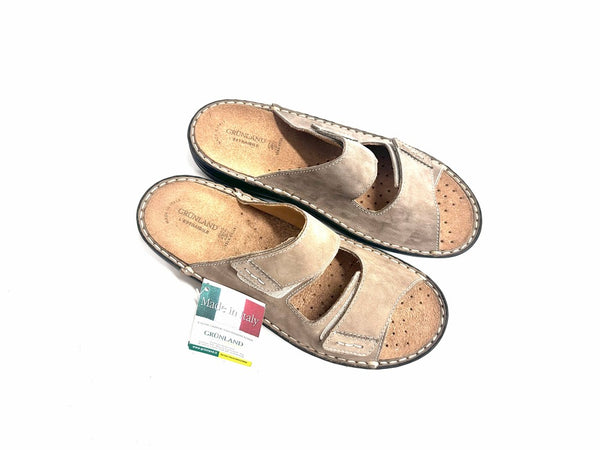 GRUNLAND Ciabatta uomo Lino Kaki