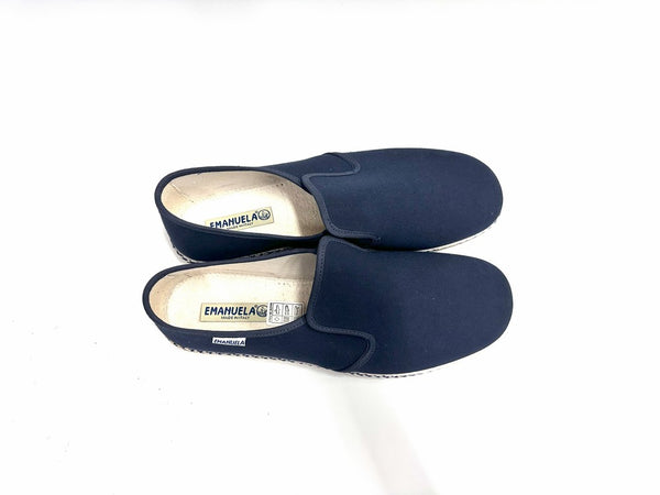 EMANUELA scarpe uomo slip on in canvas blu 5240